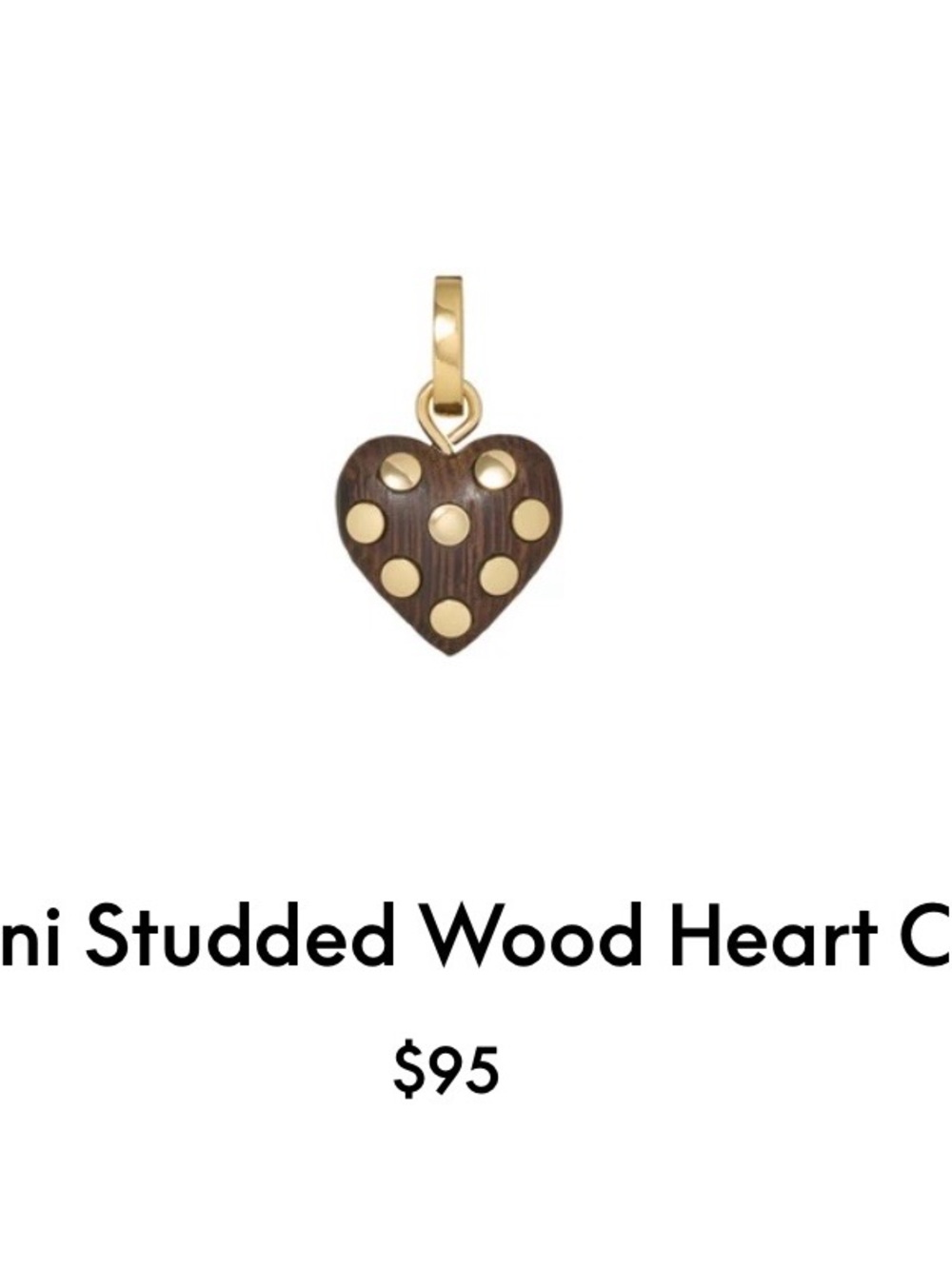 Roxanne Assoulin The Mini Studded Wood Heart Charm firm price